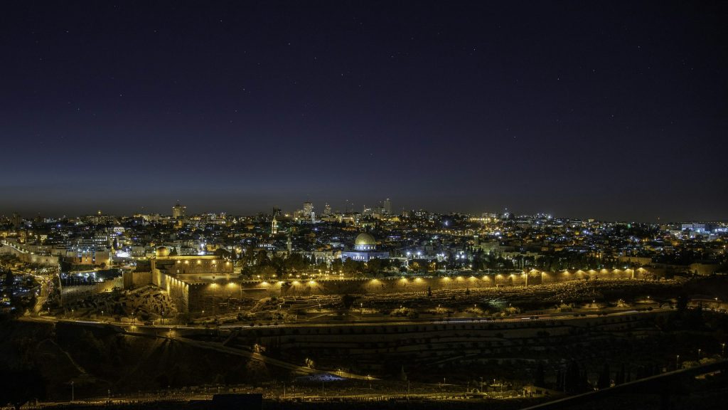 Jerusalem Half Day Tour view of the Dome of the Rock from Mount Scopus overlook