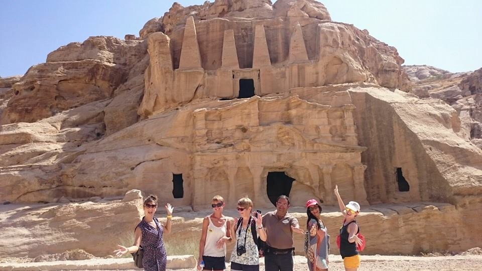 Booking-Tours travelers at the Treasury, Petra, Jordan