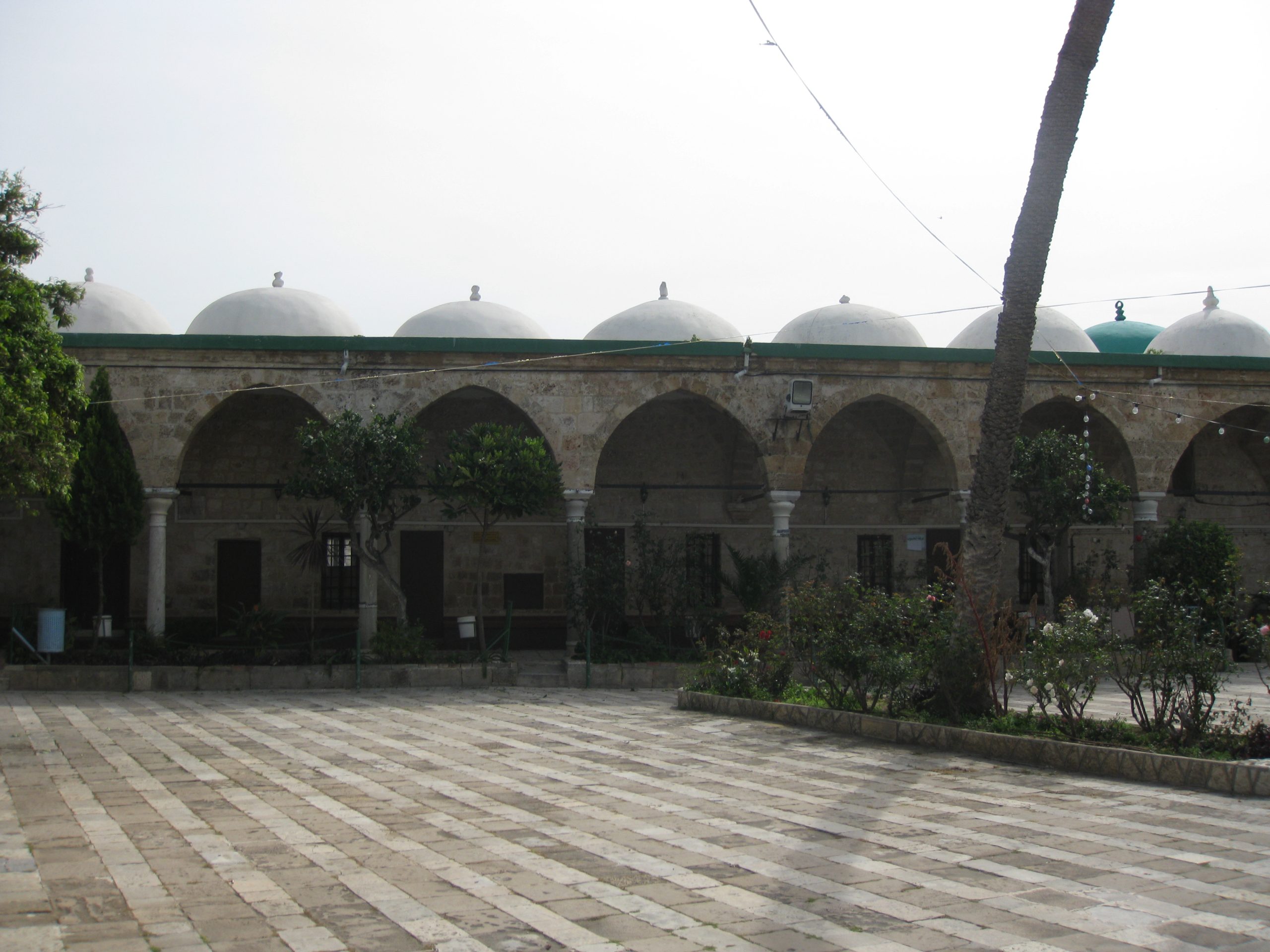 The green-domed Al-Jazzar Mosque in the old city of Akko