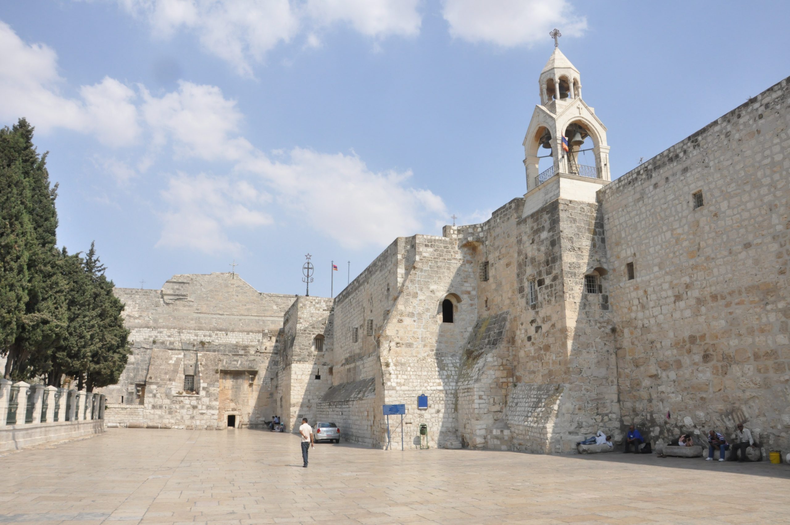 Manger Square and the plaza in front of the Church of the Nativity in Bethlehem