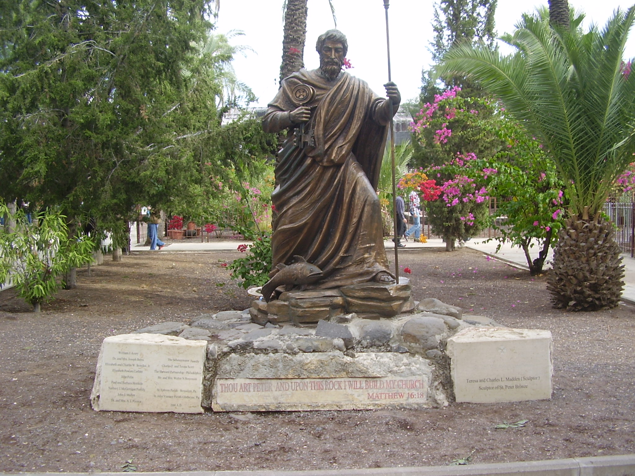 The statue of the apostle Peter at Capernaum, the town where the Gospels say he lived