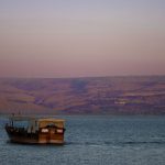 Sunset over the Sea of Galilee in Christian Galilee, northern Israel