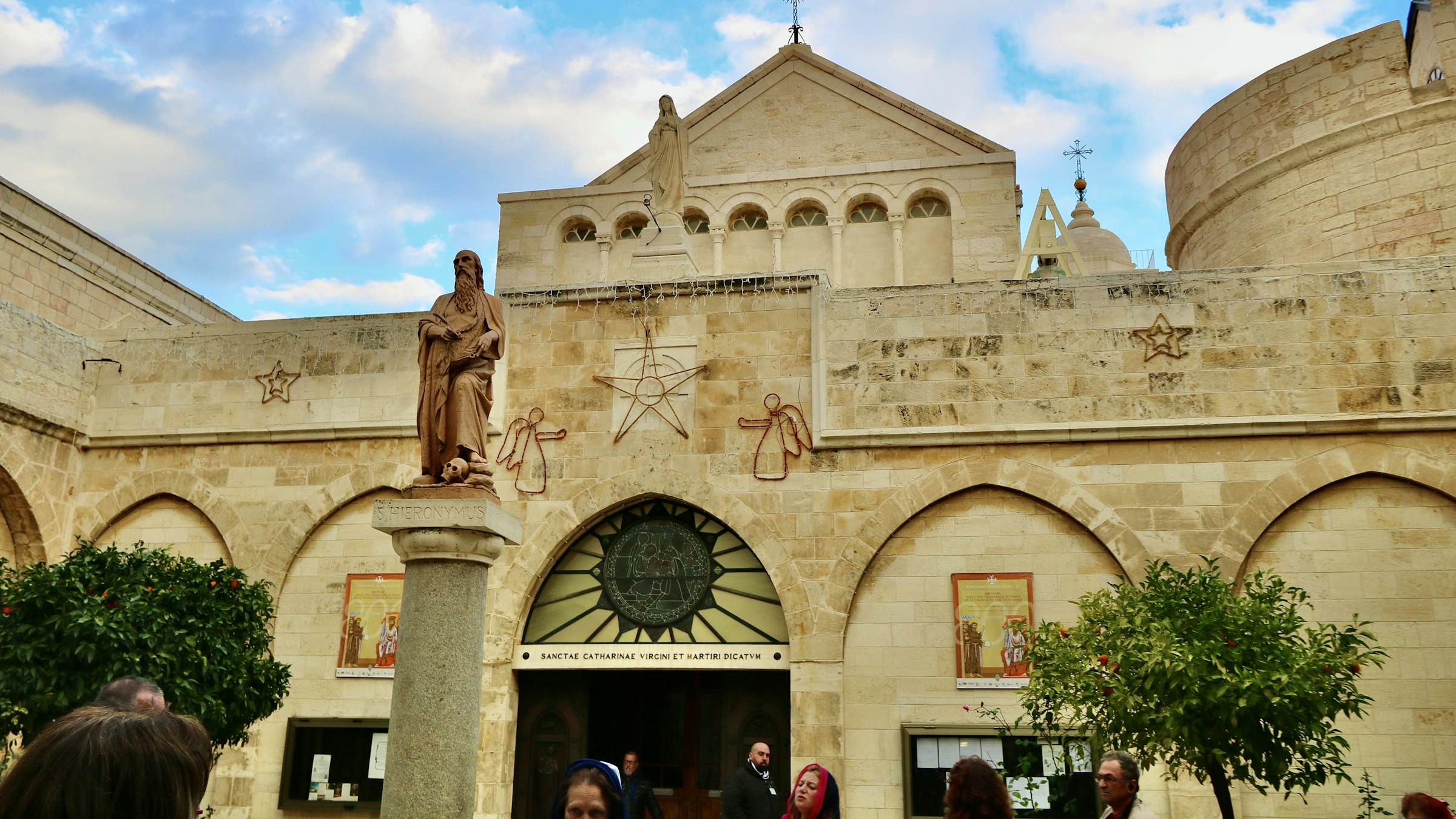 The Church of the Nativity facade and entrance in Bethlehem