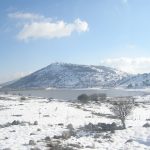 The volcanic crater and viewpoint at Mount Bental in the Golan Heights