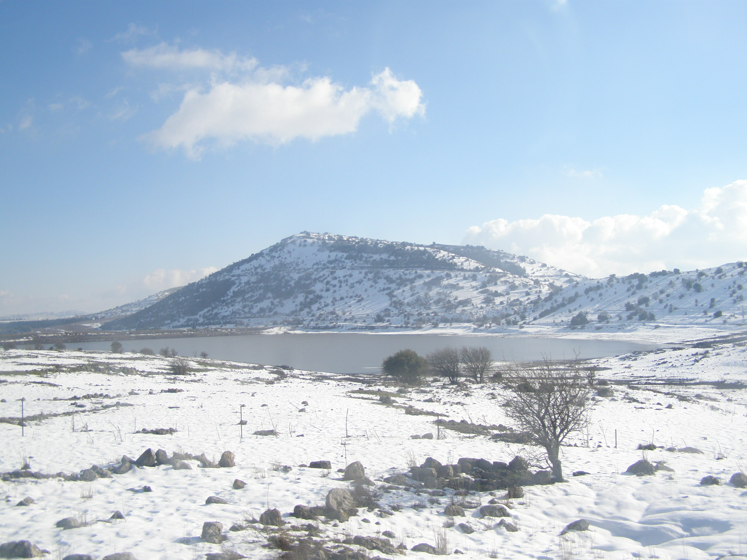 The volcanic crater and viewpoint at Mount Bental in the Golan Heights