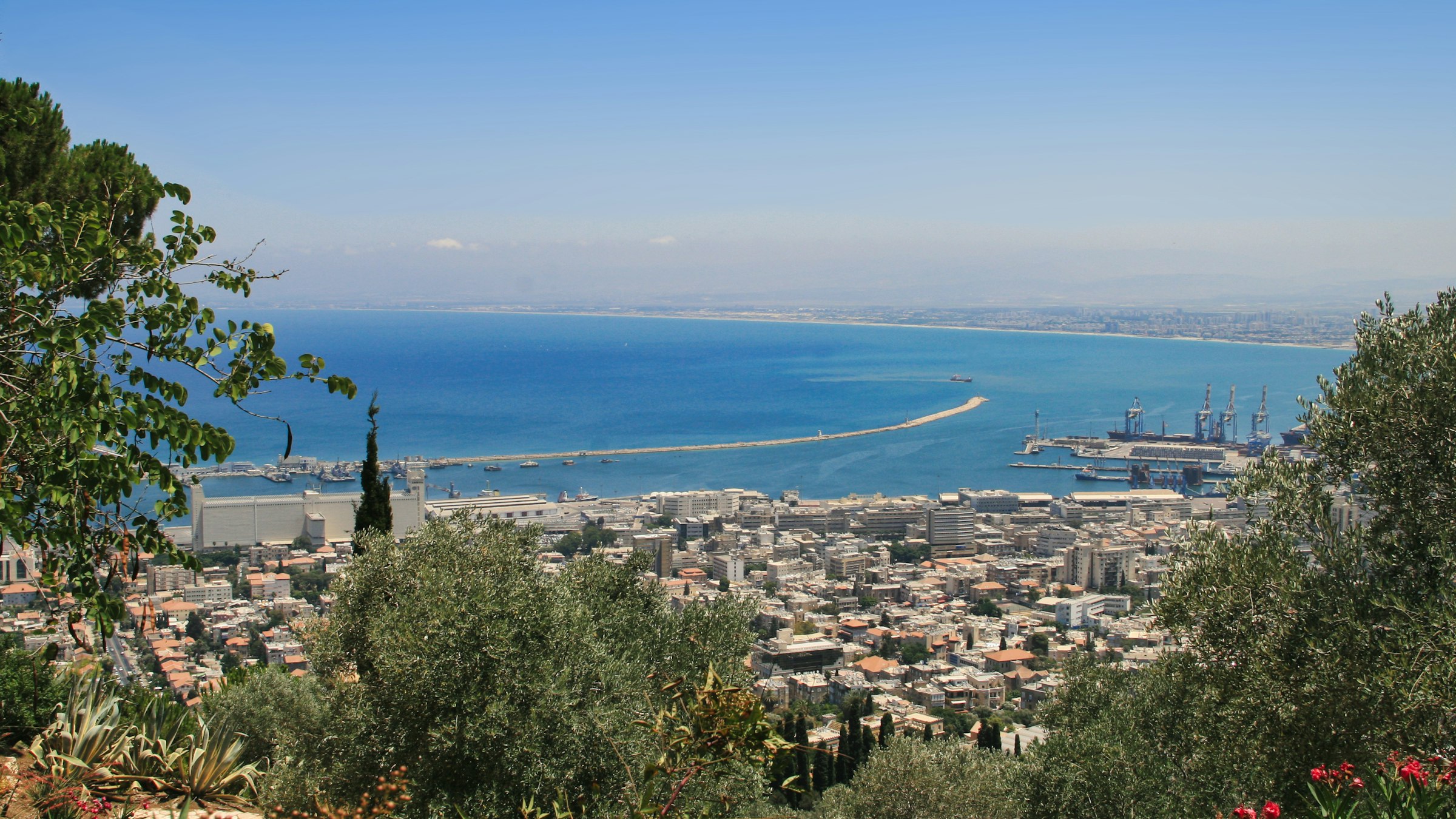View of Haifa and Haifa Bay from Mount Carmel, Israel