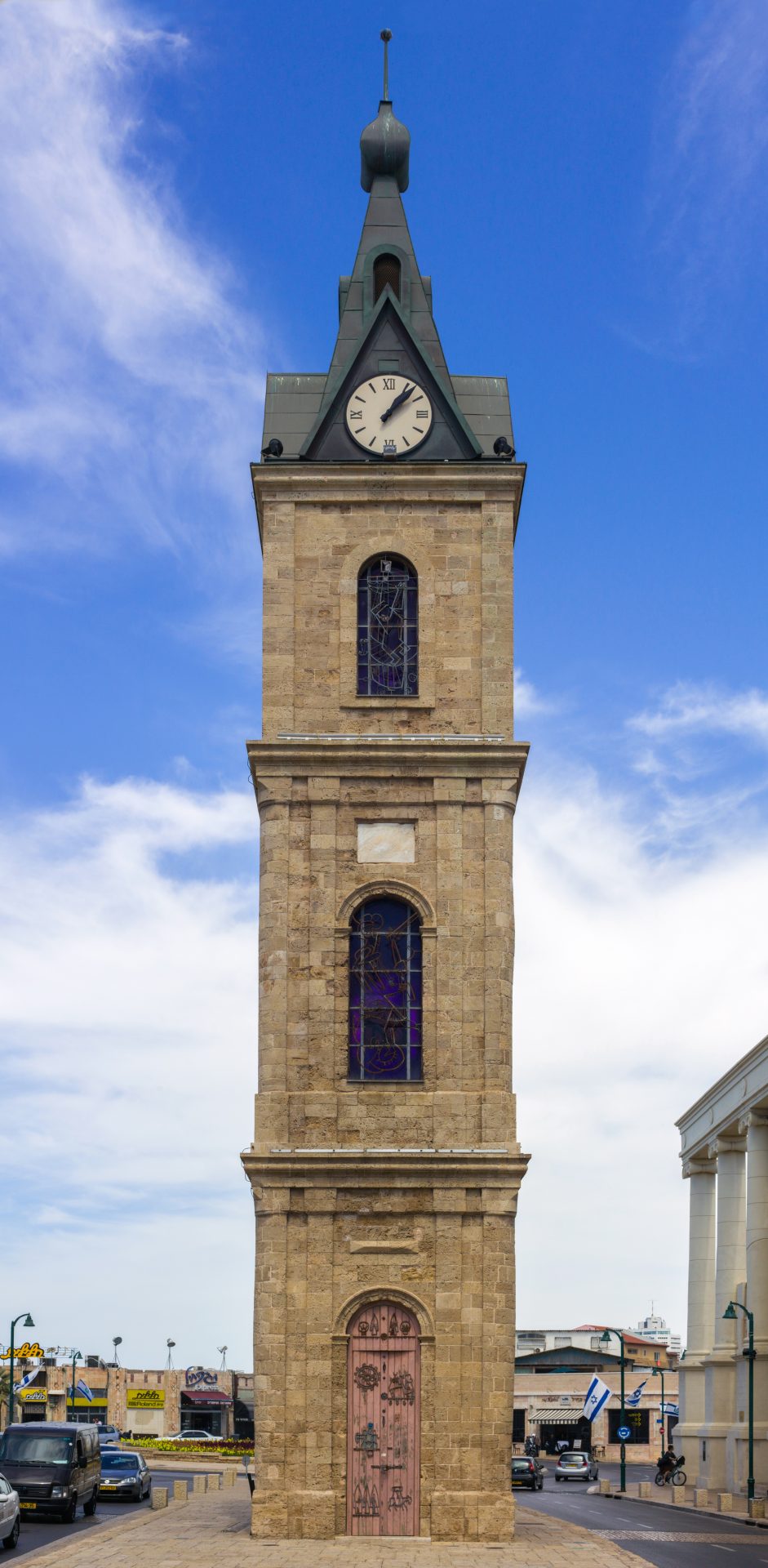 The Ottoman-era stone clock tower in Jaffa, Israel, the gateway landmark to the Old City
