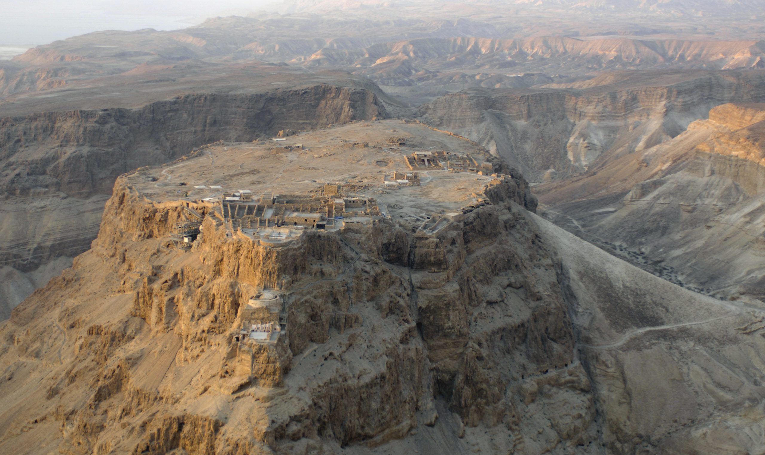 The view of the Dead Sea and Judean Desert from the summit of Masada in Israel