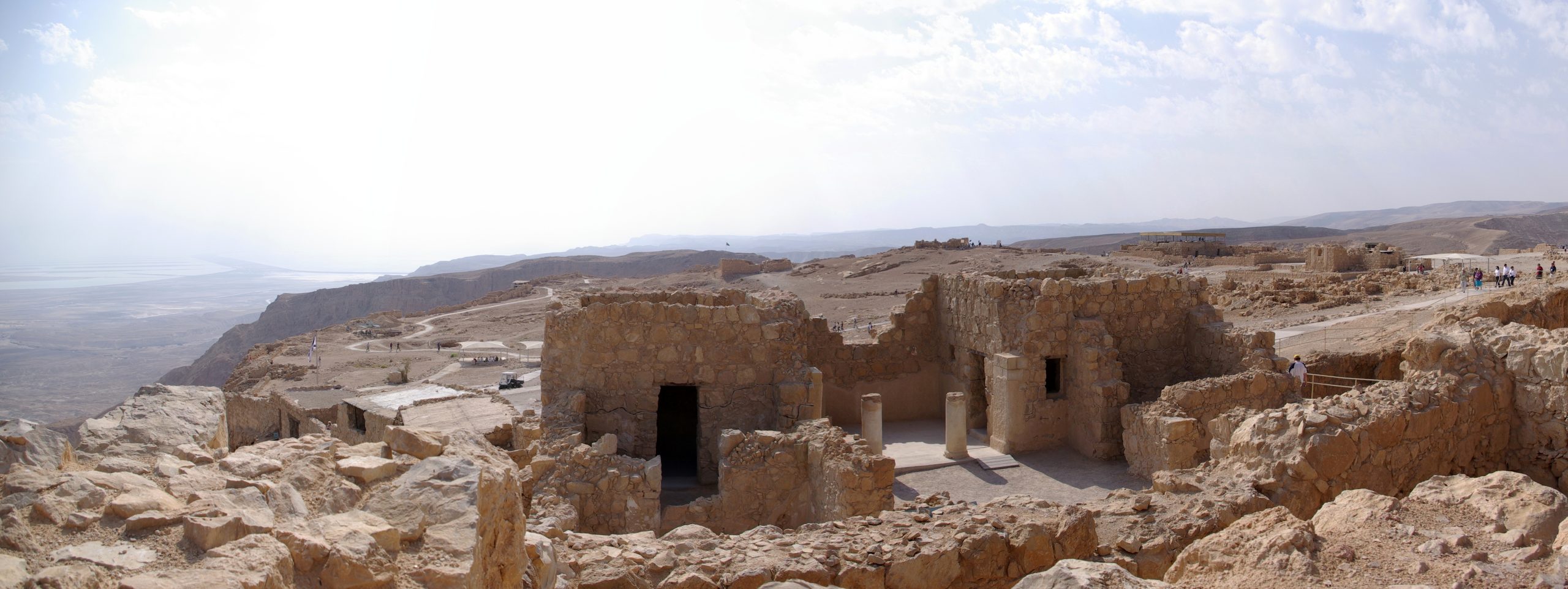 Masada fortress ruins on the plateau above the Dead Sea on a Dead Sea and Masada tour