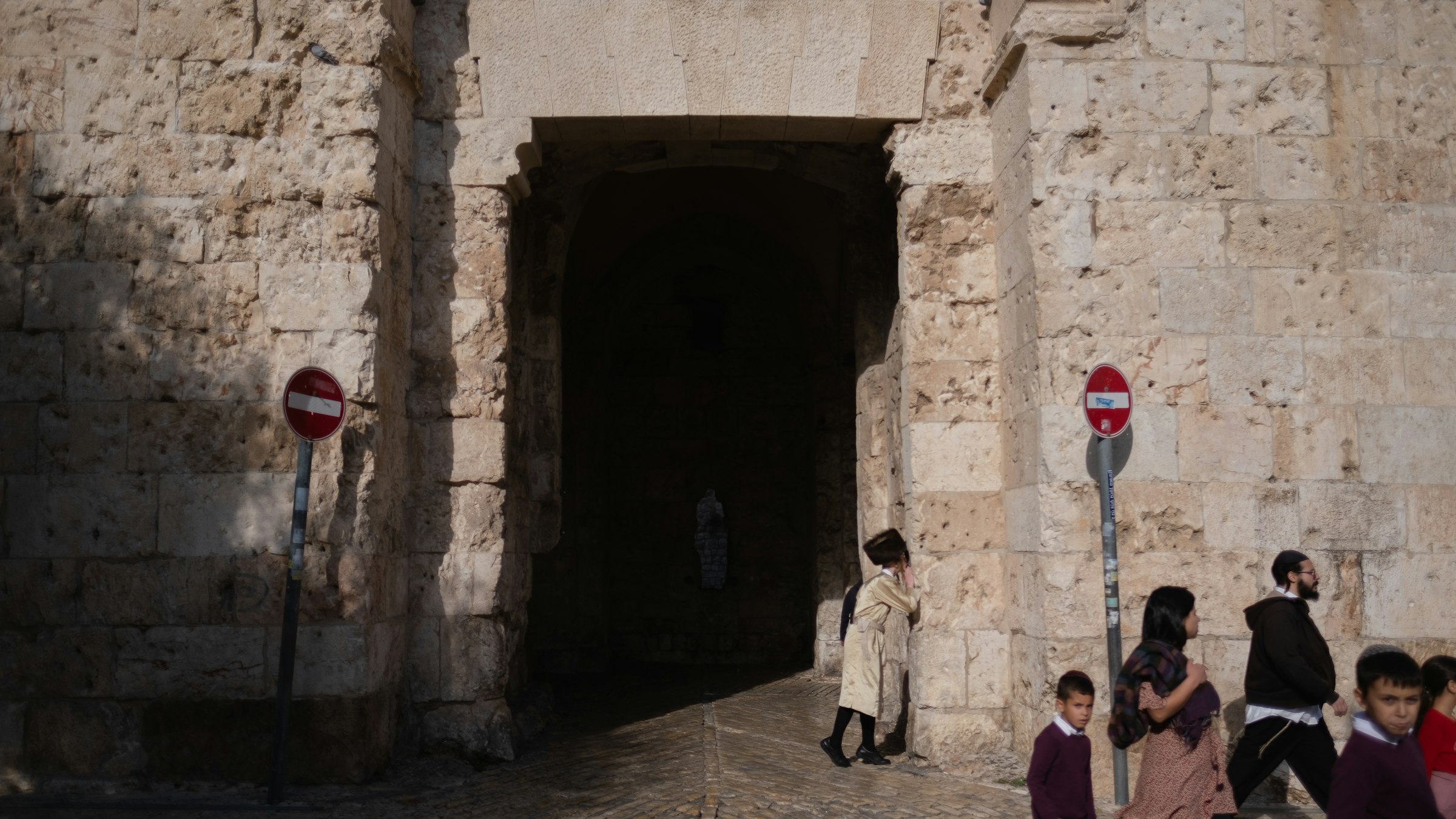 Zion Gate leading to Mount Zion in the Old City of Jerusalem
