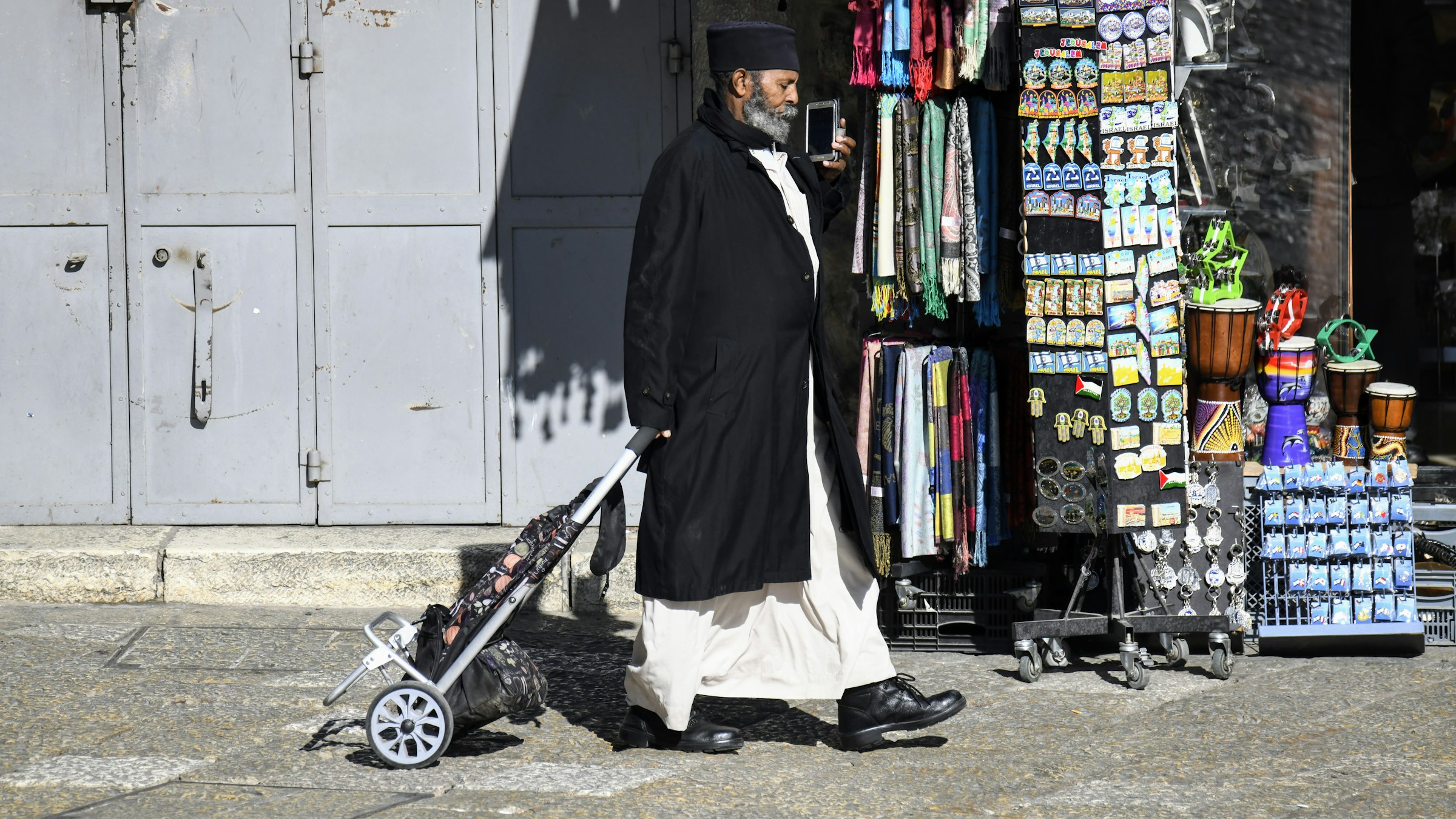A market street inside Old City Jerusalem near Jaffa Gate