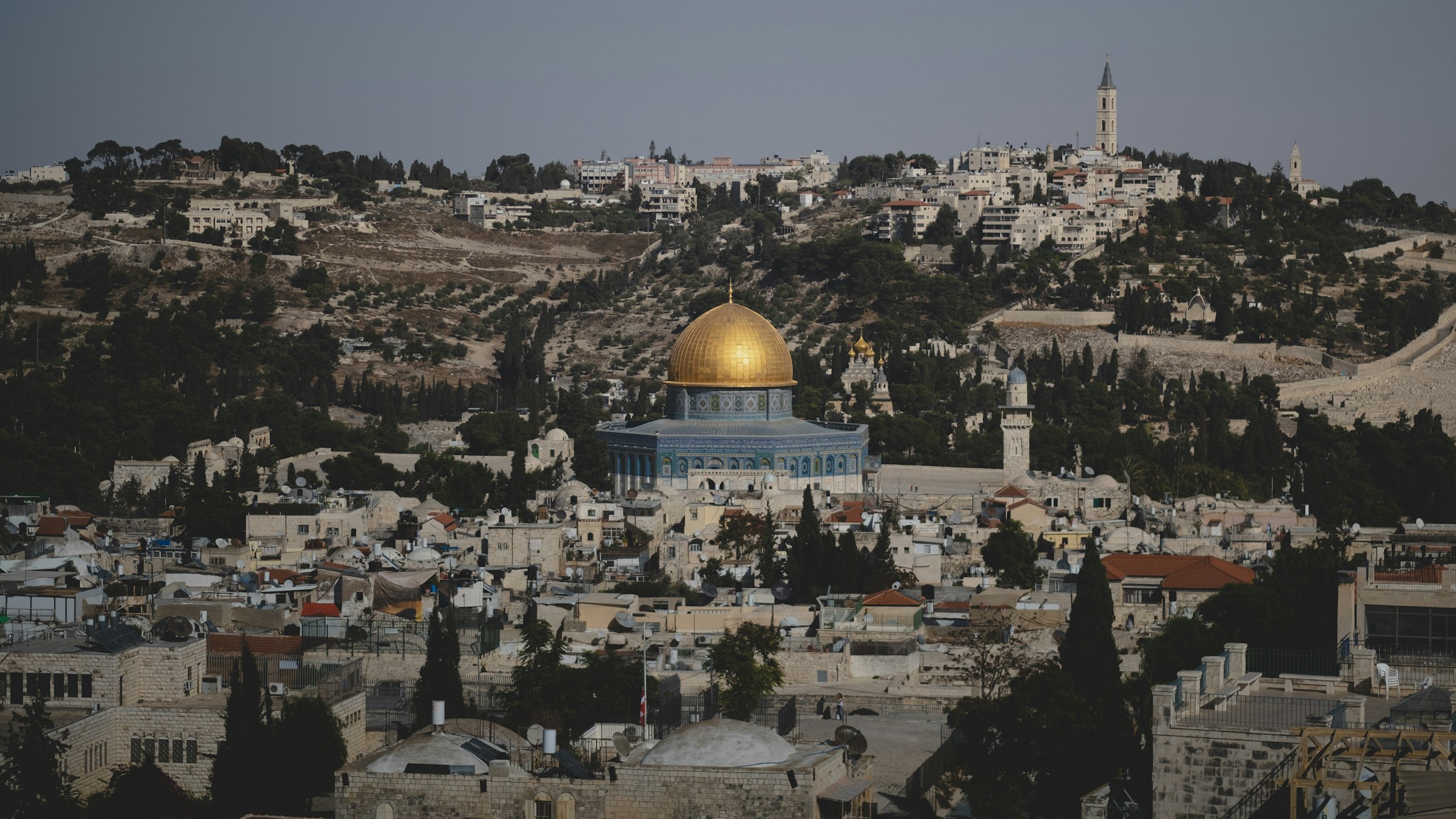 The Old City of Jerusalem skyline with the Dome of the Rock