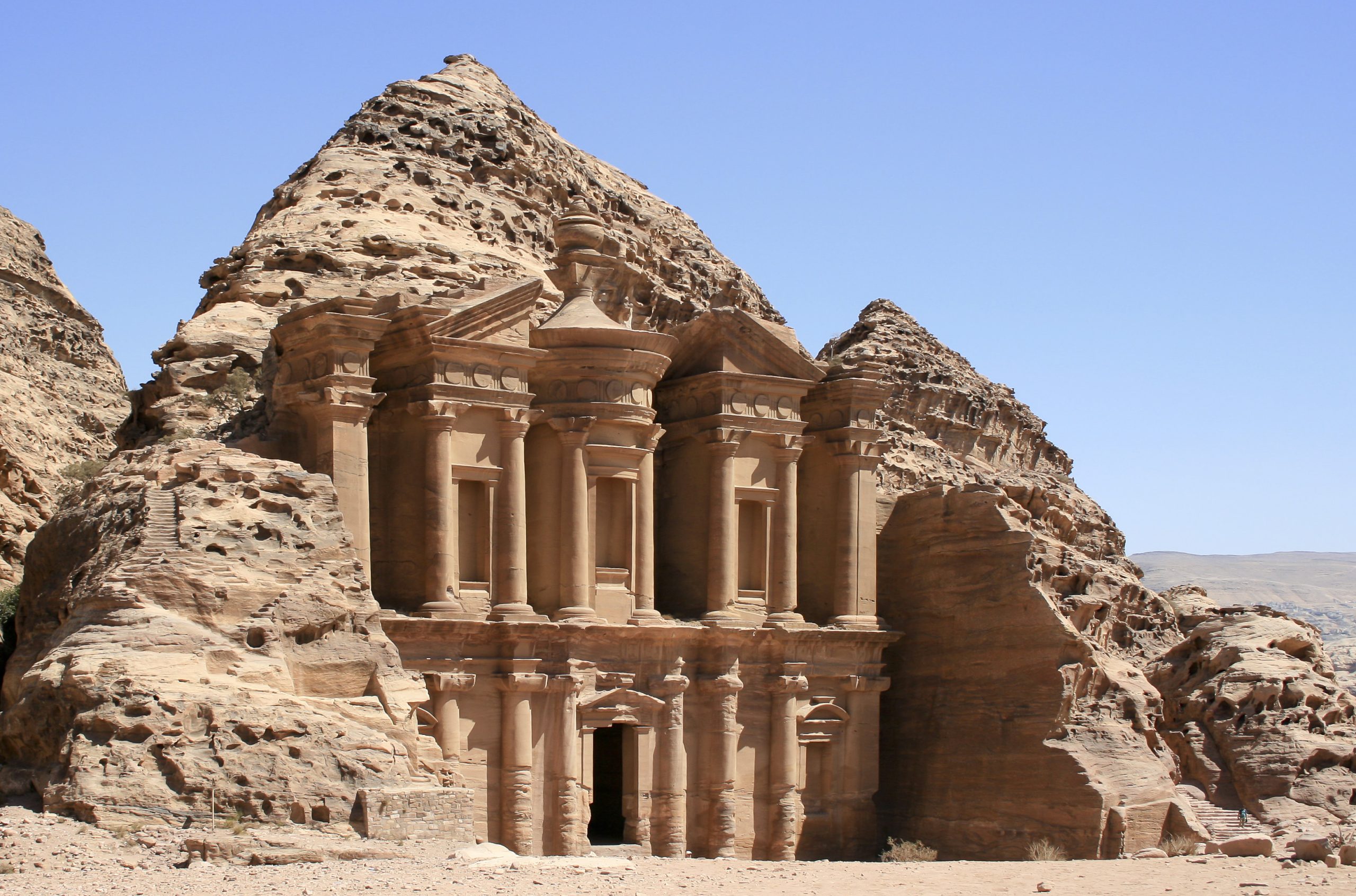 The Monastery Ad-Deir monument in Petra Jordan, an optional hike on a 2 day Petra tour