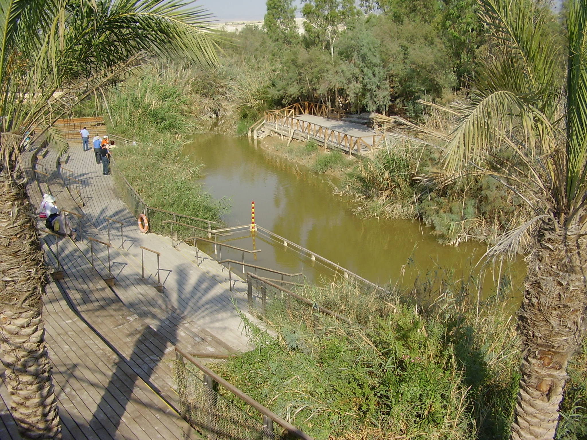 A wider view of the Qasr al-Yahud site beside the Jordan River