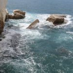 The white sea cliffs of Rosh Hanikra on the Mediterranean coast of northern Israel