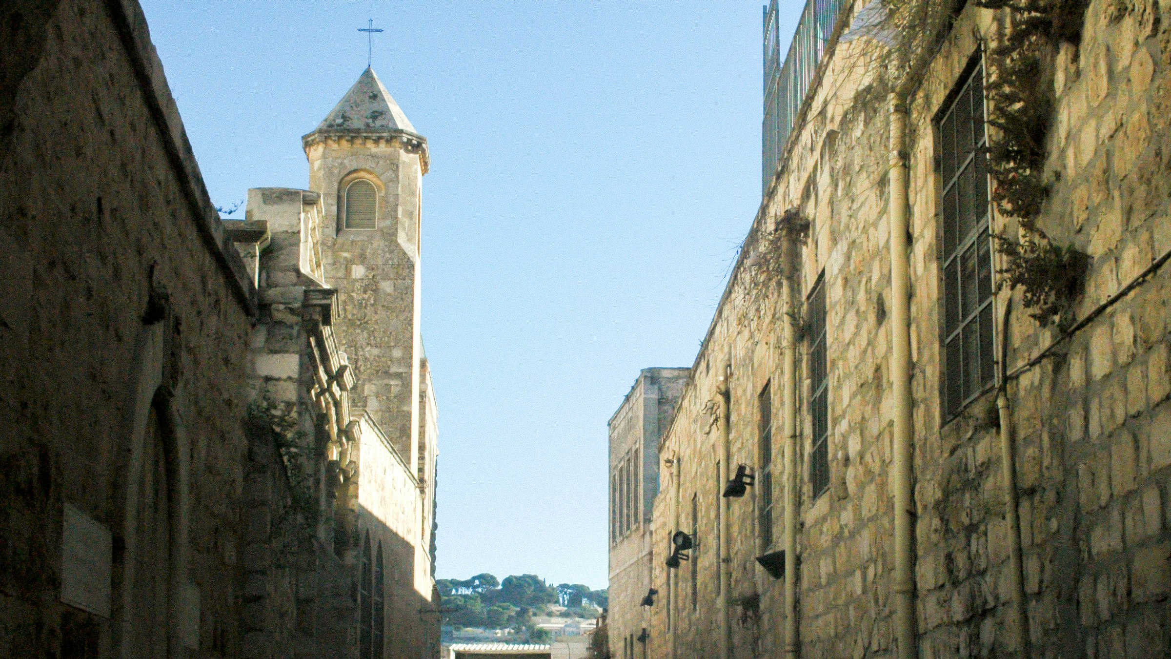 A church along the Via Dolorosa in the Old City of Jerusalem